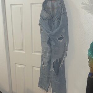 We The Free Light Blue Distressed Boyfriend Jeans
